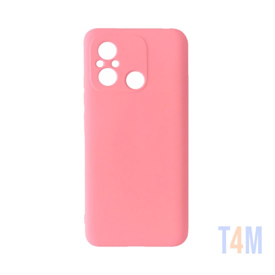 Capa de Silicone com Moldura de Câmera para Xiaomi Redmi 12c Rosa